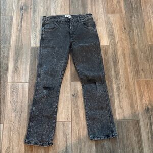 Wrangler Men's Washed Black Straight Jeans